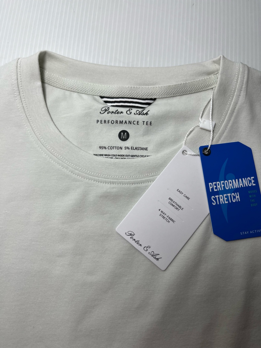 Porter & Ash 95% Cotton 4-way Stretch Short Sleeve Crew Neck Casual Top/Tshirt - Picture 2 of 8